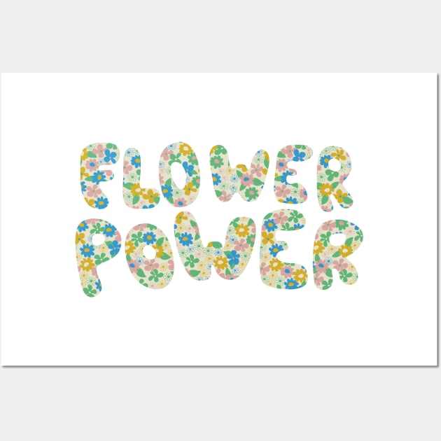 flower power retro pattern Wall Art by blomastudios